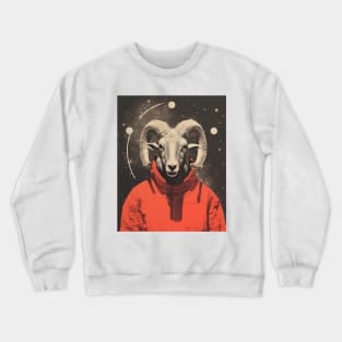 Aries Ram Surrealistic Collage Crewneck Sweatshirt
